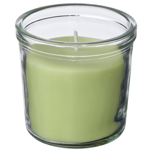 LOVSKOGSLUND, scented candle in glass/apple, 20 hr, 705.820.52
