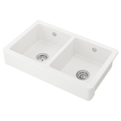 HAVSEN, sink bowl 2 bowls with visible front, 82x48 cm, 792.502.65