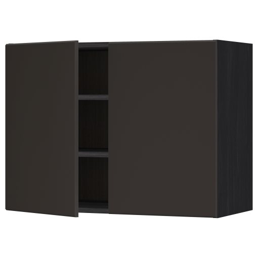 METOD, wall cabinet with shelves/2 doors, 80x60 cm, 794.552.57