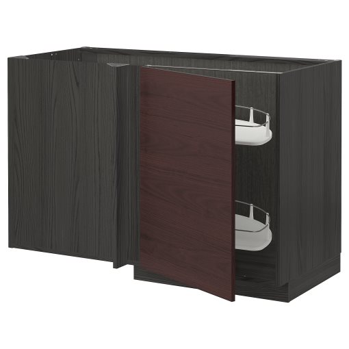 METOD, corner base cabinet with pull-out fitting, 128x68 cm, 794.590.95