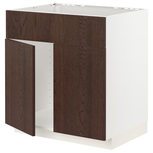 METOD, base cabinet for sink with 2 doors/front, 80x60 cm, 794.605.17