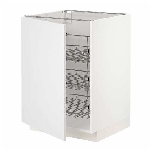 METOD, base cabinet with wire baskets, 60x60 cm, 794.638.51