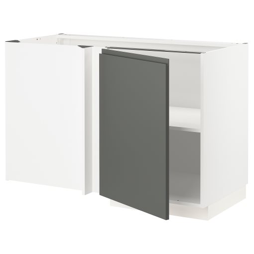 METOD, corner base cabinet with shelf, 128x68 cm, 794.664.06