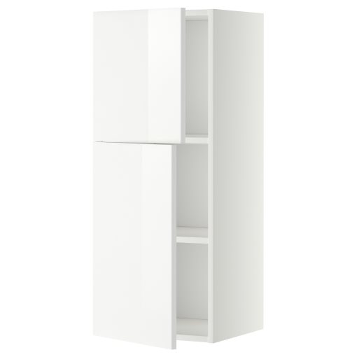 METOD, wall cabinet with shelves/2 doors, 40x100 cm, 794.687.16