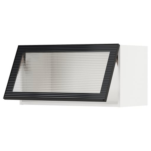 METOD, wall cabinet horizontal/glass door with push-open, 80x40 cm, 794.906.80