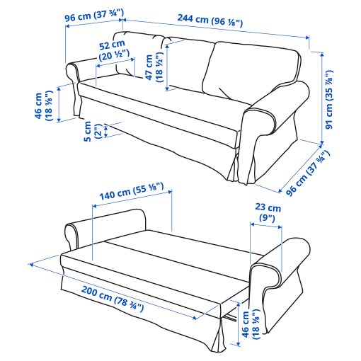 VRETSTORP, 3-seat sofa-bed, 794.912.36