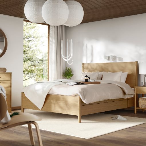 TONSTAD, bed frame with storage, 140x200 cm, 794.966.77