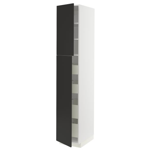 METOD, high cabinet with 2 doors/4 drawers, 40x60x220 cm, 794.973.75