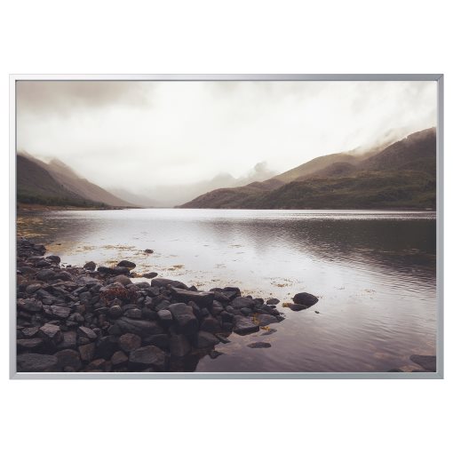 BJÖRKSTA, picture with frame/rocky shoreline, 200x140 cm, 795.089.44
