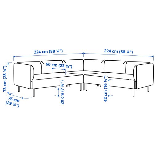 LILLEHEM, γωνιακός καναπές 4 θέσεων, 795.361.69