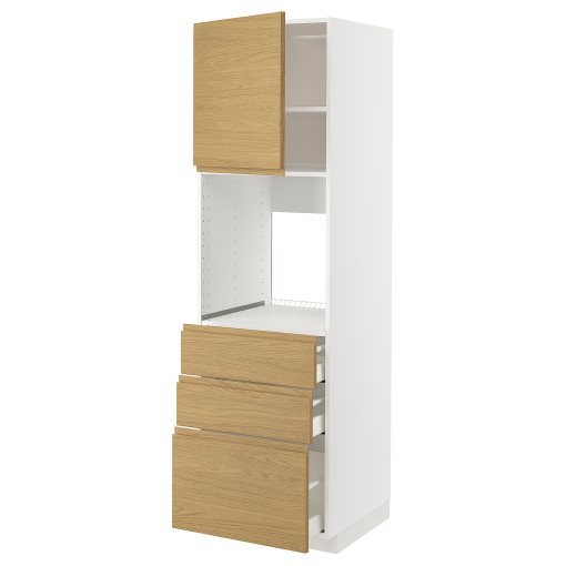 METOD, high cabinet for oven with door/3 drawers, 60x60x200 cm, 795.385.21