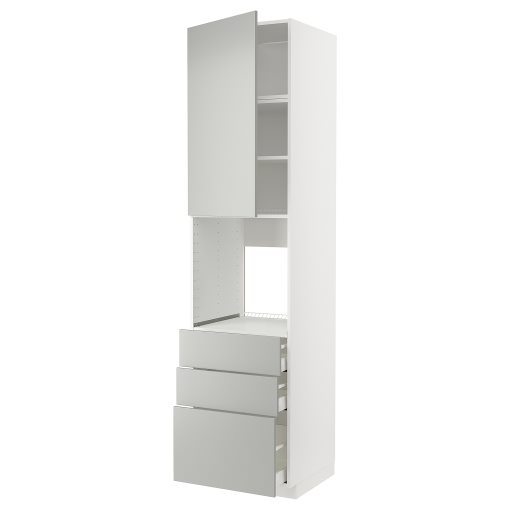 METOD, high cabinet for oven with door/3 drawers, 60x60x240 cm, 795.391.77