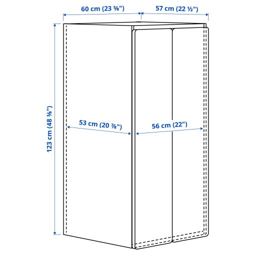 SMASTAD/PLATSA, wardrobe, 60x57x123 cm, 795.440.94