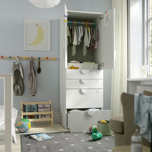 SMASTAD/PLATSA, wardrobe with 4 drawers, 60x57x181 cm, 795.465.35