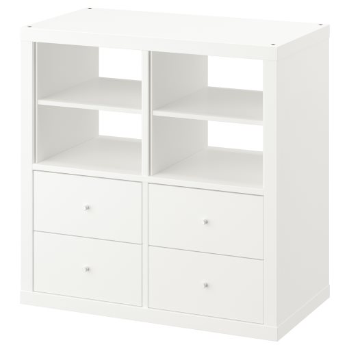 KALLAX, shelving unit with 4 drawers/2 shelf inserts, 77x77 cm, 795.529.51