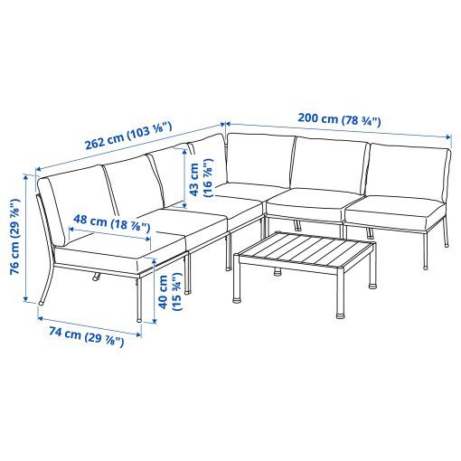 SEGERÖN, 5-seat conversation set, outdoor, 795.856.78