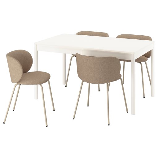 TONSTAD/KRYLBO, table and 4 chairs, 140/196x85 cm, 796.124.03