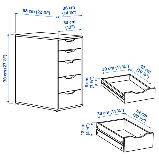 ALEX, drawer unit, 36x70 cm, 804.735.47