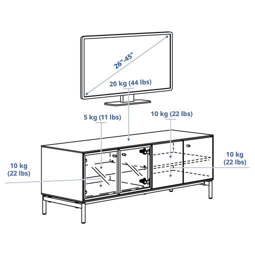 BOASTAD, TV bench, 121x42 cm, 805.070.24