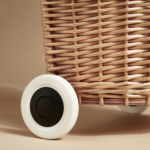 TOLKNING, laundry basket with wheels/handmade, 31 l, 805.126.24