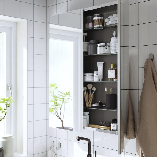 LETTAN, mirror cabinet with doors, 80x15x95 cm, 805.349.23