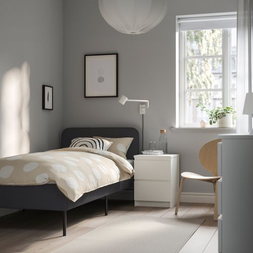 SLATTUM, upholstered bed frame, 90x200 cm, 805.712.51