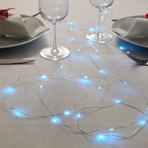 STRÅLA, γιρλάντα με ενσωματωμένο φωτισμό LED/40 λαμπτήρες/λειτουργία με μπαταρία, 805.824.57
