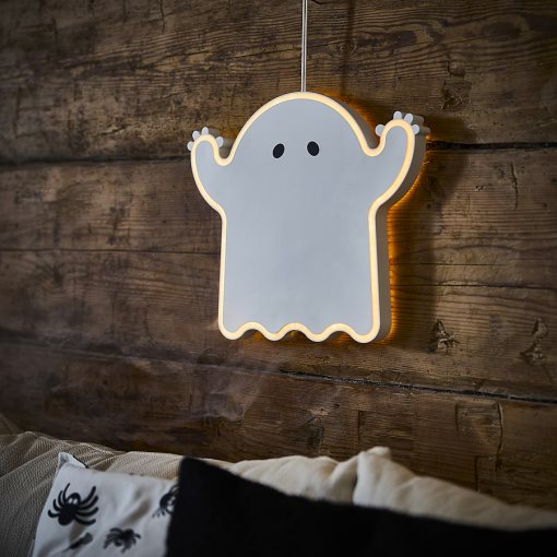 KUSTFYR 2026, hanging decoration with built-in LED light source/ghost/battery-operated, 806.325.46
