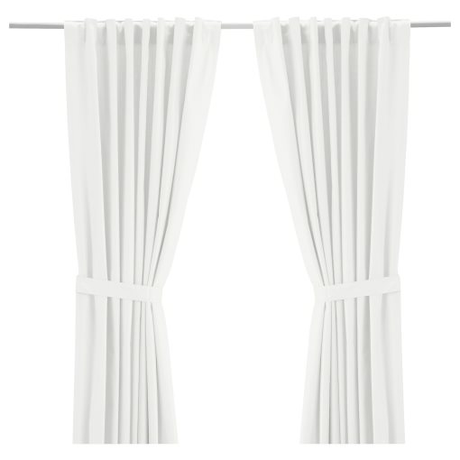 RITVA, curtains with tie-backs and heading tape/1 pair, 145x280 cm, 806.336.78