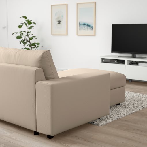 VIMLE, 3-seat sofa with chaise longue with wide armrests, 894.014.19
