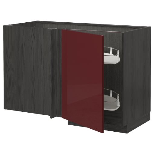 METOD, corner base cabinet with pull-out fitting, 128x68 cm, 894.521.40
