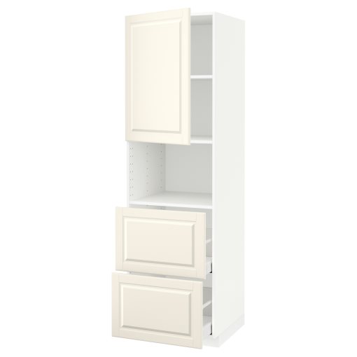 METOD, high cabinet for microwave with door/2 drawers, 60x60x200 cm, 894.552.28