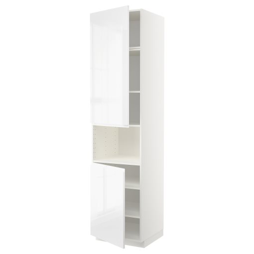 METOD, high cabinet for microwave with 2 doors/shelves, 60x60x240 cm, 894.554.69