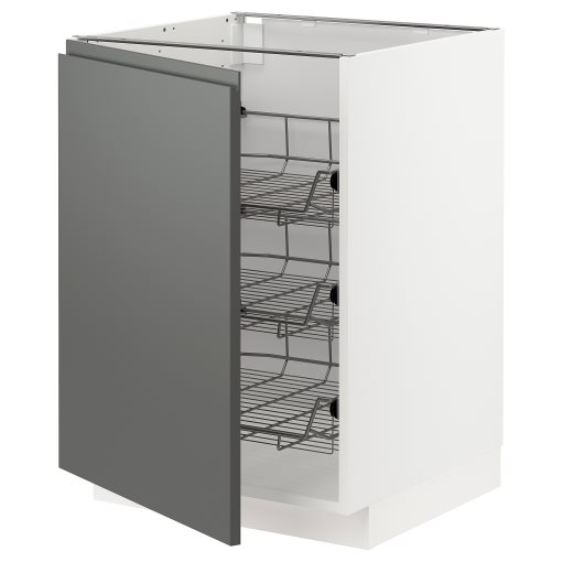 METOD, base cabinet with wire baskets, 60x60 cm, 894.604.61