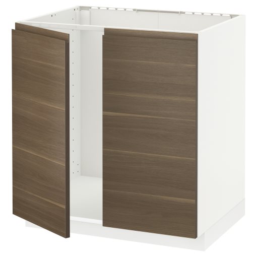 METOD, base cabinet for sink/2 doors, 80x60 cm, 894.639.64