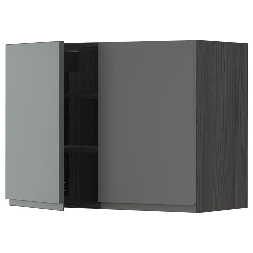 METOD, wall cabinet with shelves/2 doors, 80x60 cm, 894.642.04