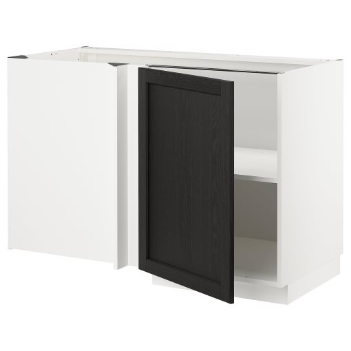 METOD, corner base cabinet with shelf, 128x68 cm, 894.675.04
