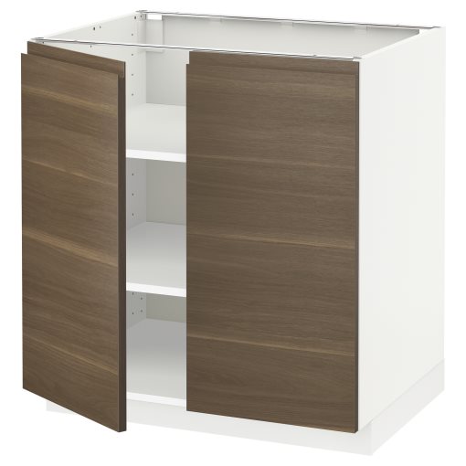 METOD, base cabinet with shelves/2 doors, 80x60 cm, 894.679.95