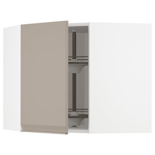 METOD, corner wall cabinet with carousel, 68x60 cm, 894.925.94