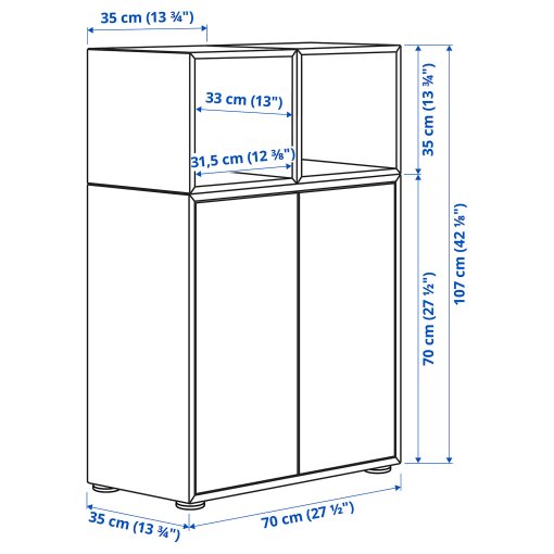 EKET, cabinet combination with legs, 70x35x107 cm, 894.927.68