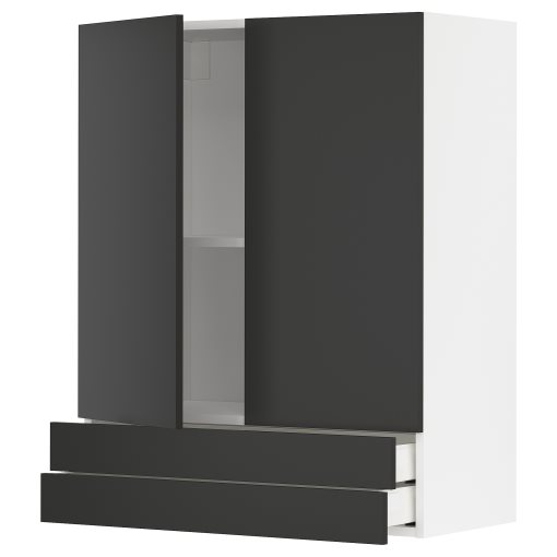 METOD, wall cabinet with 2 doors/2 drawers, 80x100 cm, 894.986.85