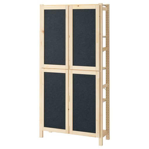 IVAR, shelving unit with doors, 89x30x179 cm, 895.078.59
