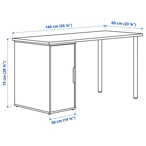 MALSKYTT/ALEX, desk, 140x60 cm, 895.216.76