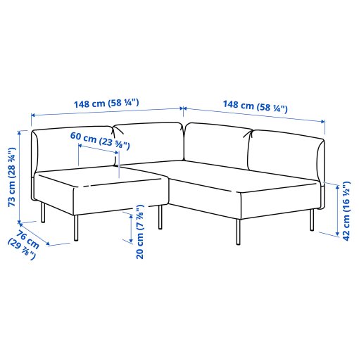 LILLEHEM, modular corner sofa, 2-seat, 895.362.96