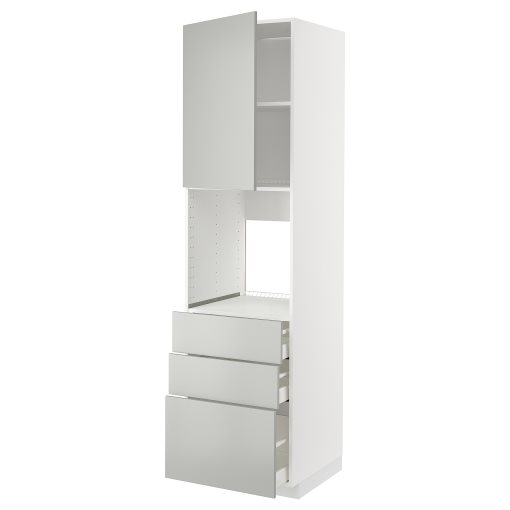 METOD, high cabinet for oven with door/3 drawers, 60x60x220 cm, 895.380.40