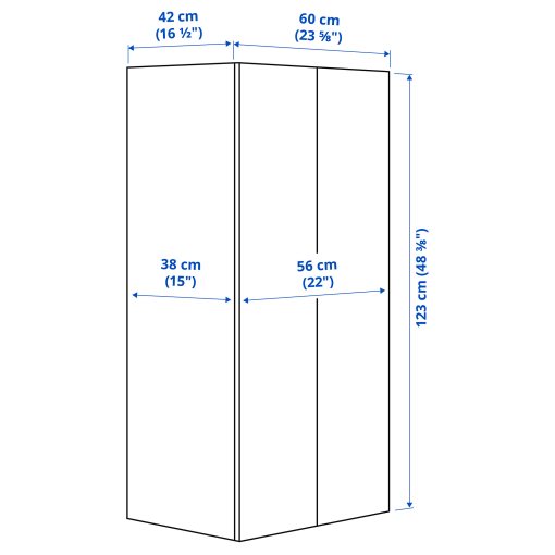 SMASTAD/PLATSA, wardrobe, 60x42x123 cm, 895.489.54