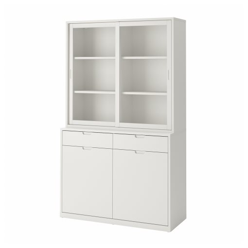 TONSTAD, storage combination with sliding glass doors, 120x47x201 cm, 895.717.65