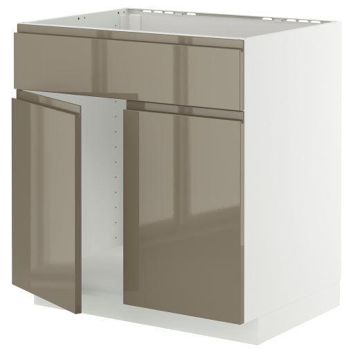 METOD, base cabinet for sink with 2 doors/front, 80x60 cm, 895.770.55