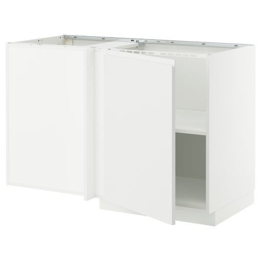 METOD, corner base cabinet with shelf, 128x68 cm, 895.850.55