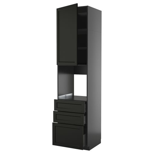 METOD/KNIVSHULT, high cabinet for oven with door/3 drawers, 60x60x240 cm, 895.886.76